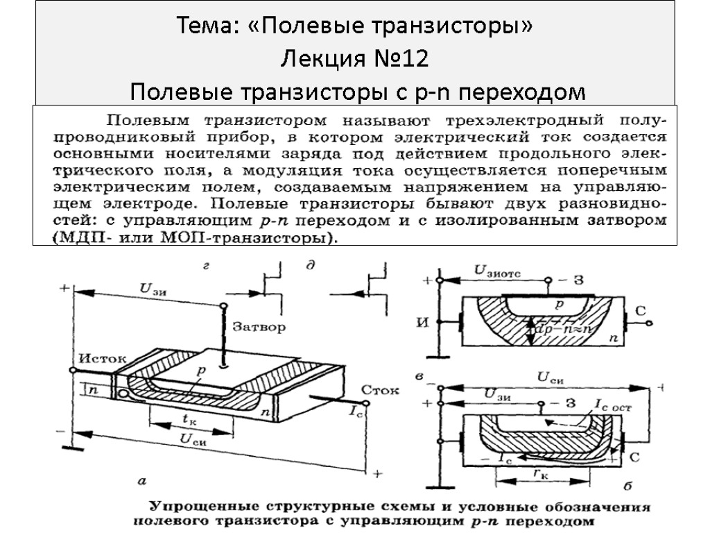 Презентация на тему полевые транзисторы