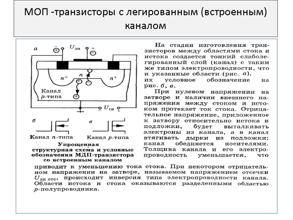 Схема замещения моп транзистора