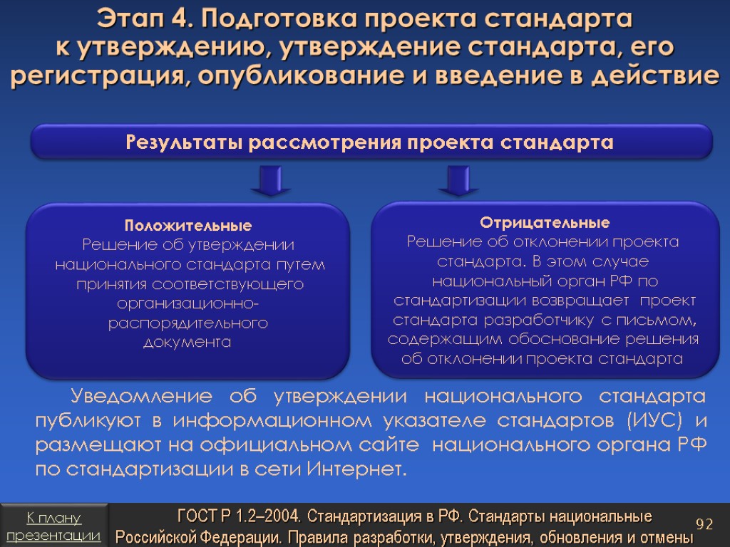 Утверждение национальных стандартов