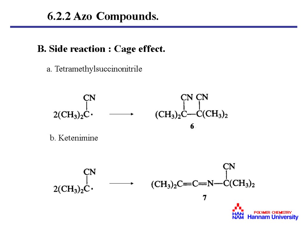 Chapter 6. Free Radical Polymerization 6. 1 Introduction
