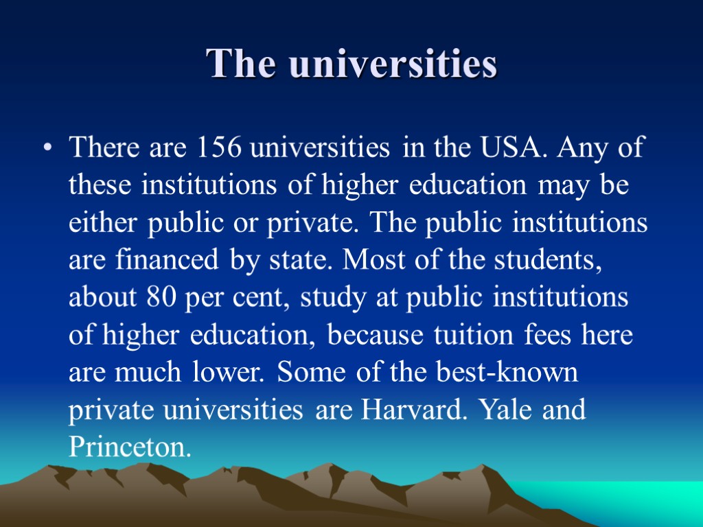 Higher education in the usa презентация