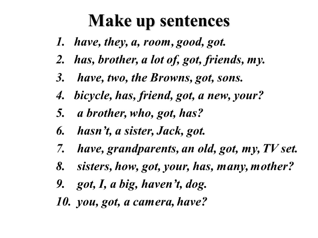 Make up questions exercise