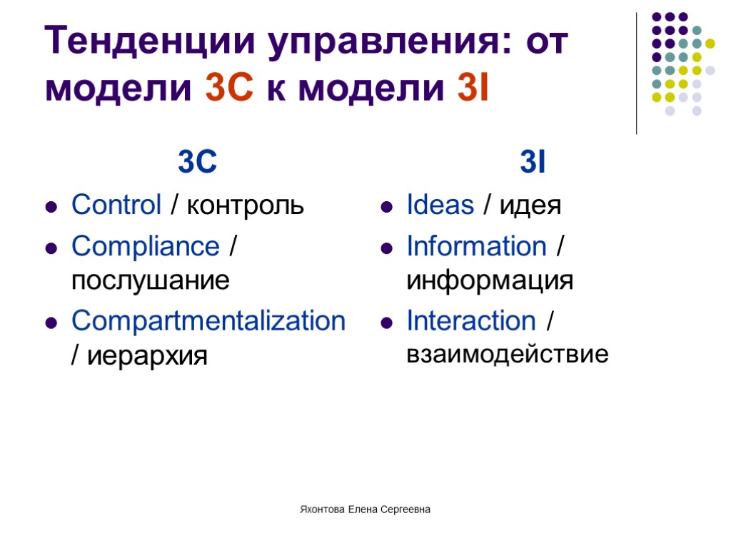 Тенденции управления