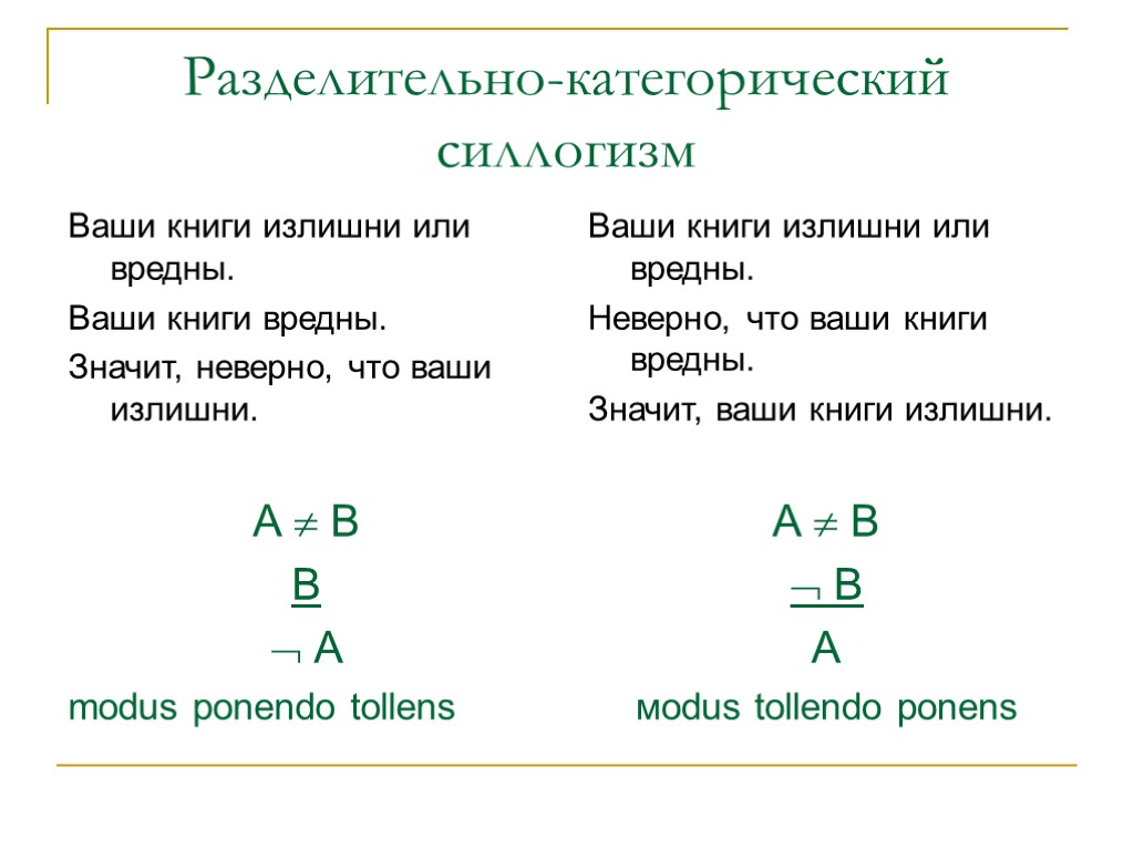 Схема отрицающе утверждающего модуса