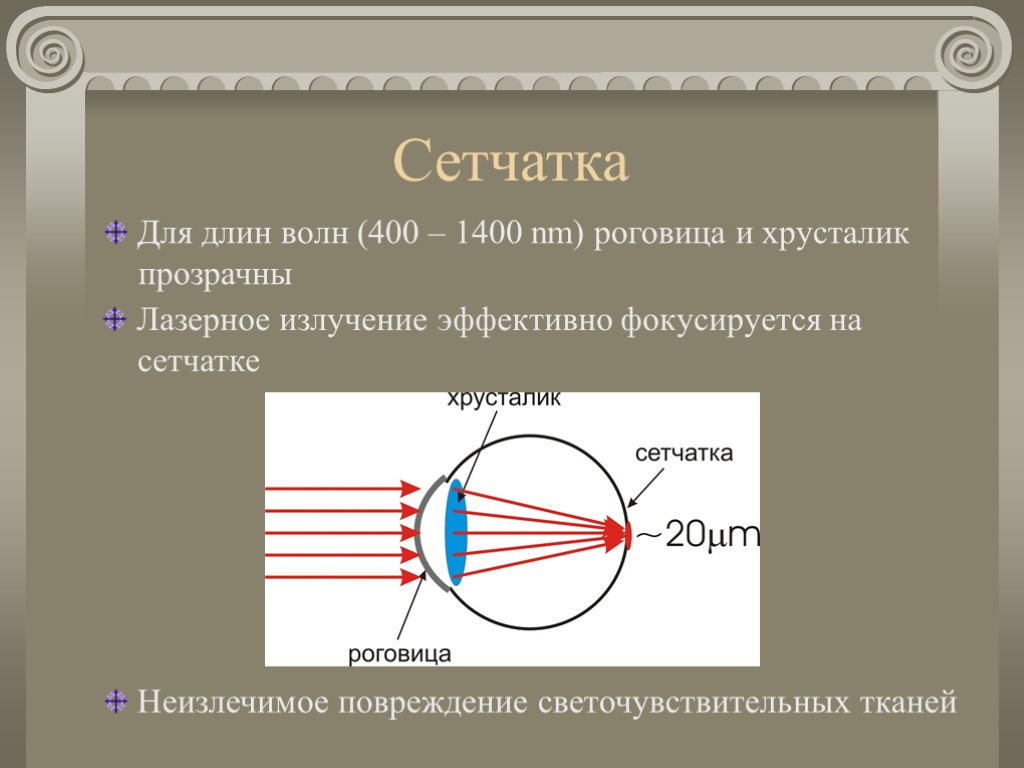 Наибольшую опасность лазерное излучение представляет