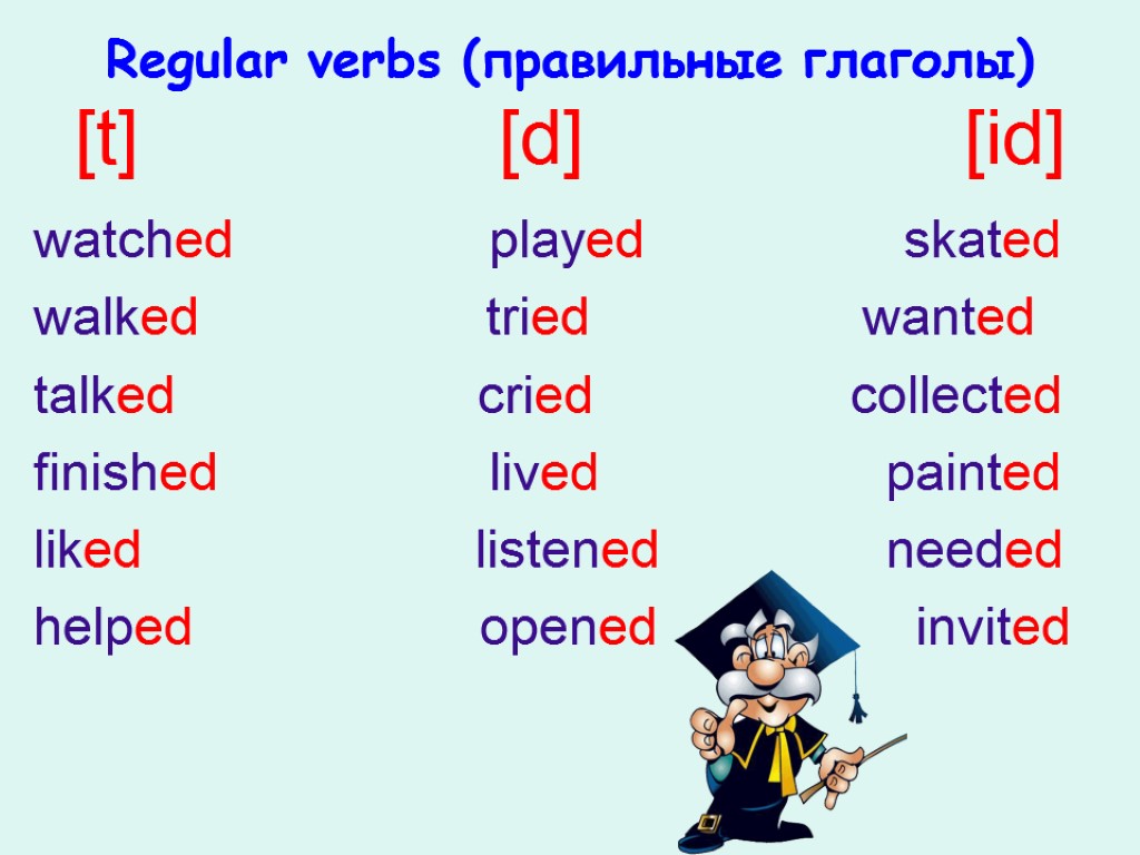 Презентация прошедшее время в английском языке 4 класс презентация