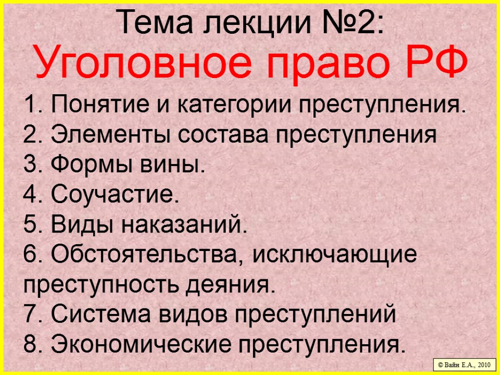 Уголовное право лекция презентация