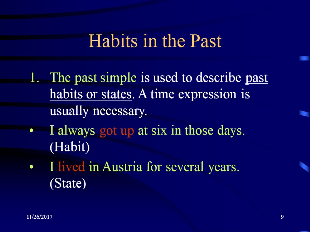 Use the habit. Past Habits or State. Habits in the present and in the past правило. Present and past Habits правило. Habits in the past.