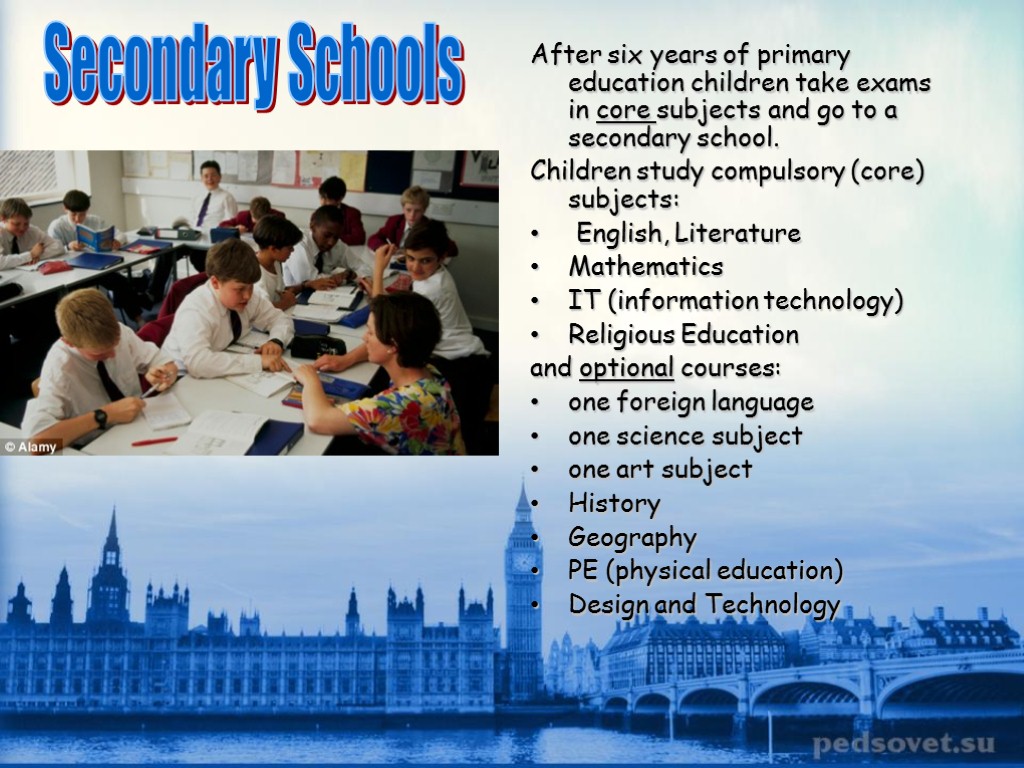 Primary and secondary education