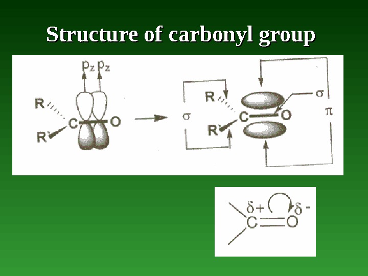 Structure of carbonyl group 