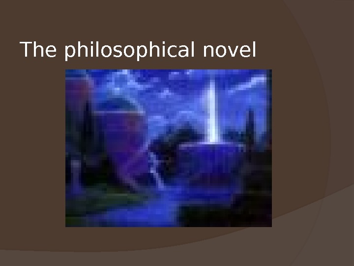 The philosophical novel 