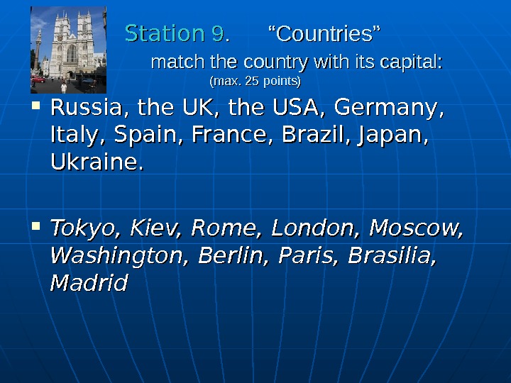   Station  99.  “Countries”       match the country