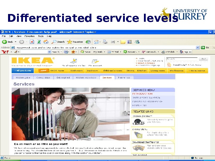 Differentiated service levels 