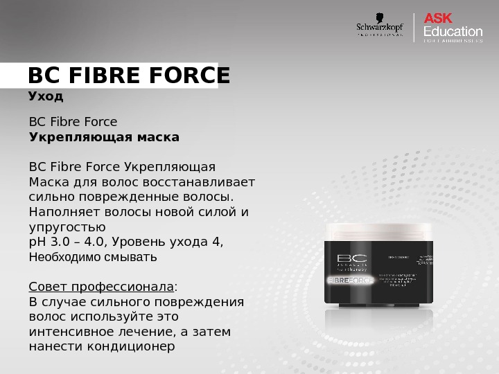 BC FIBRE FORCE Уход BC Fibre Force Укрепляющая маска BC Fibre Force Укрепляющая Маска для волос