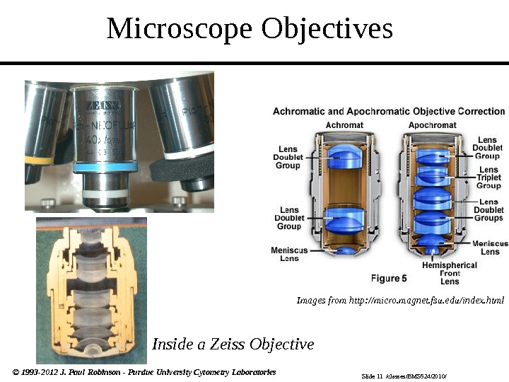 Slide 11  /classes/BMS 524/2010/© 1993 -2012 J. Paul Robinson - Purdue University Cytometry Laboratories Microscope