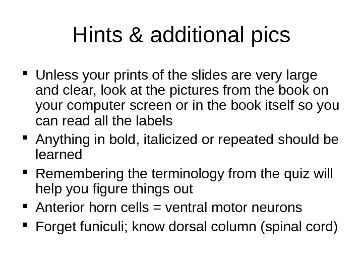 Hints & additional pics Unless your prints of the slides are very large and clear, look
