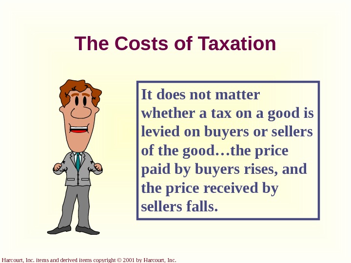 Harcourt, Inc. items and derived items copyright © 2001 by Harcourt, Inc. The Costs of Taxation