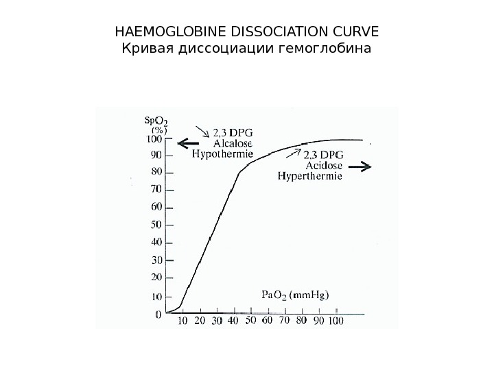  HAEMOGLOBINE DISSOCIATION CURVE Кривая диссоциации гемоглобина 