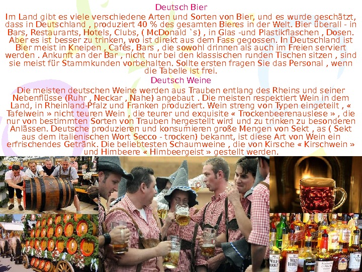   Deutsch Bier Im Land gibt es viele verschiedene Arten und Sorten von Bier, und