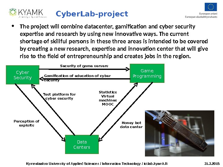 Kymenlaakso University of Applied Sciences / Information Technology / ictlab. kyamk. fi 31. 3. 2015 Cyber.