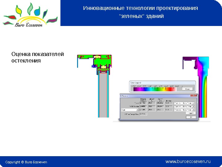 Copyright © Buro Ecoseven www. buroecoseven. ru. Оценка показателей остекления Инновационные технологии проектирования зеленых зданий 