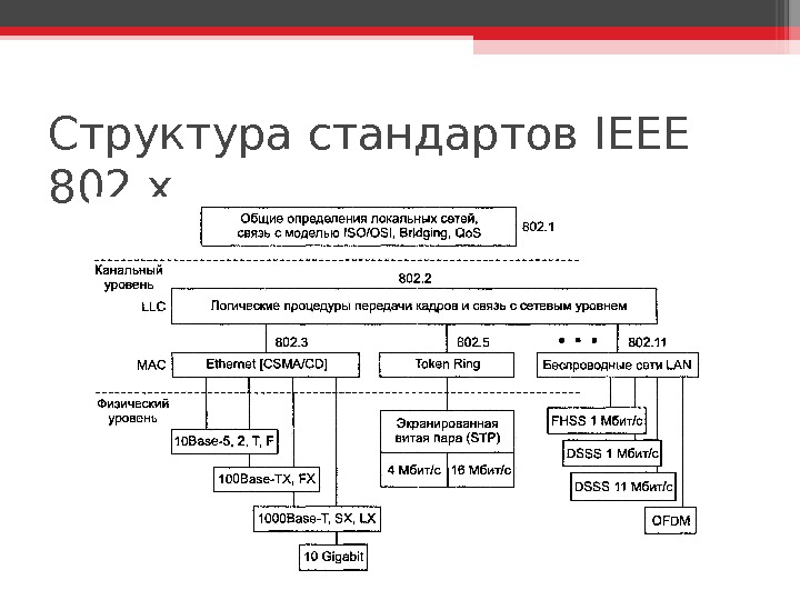 Структура стандартов IEEE 802. x   