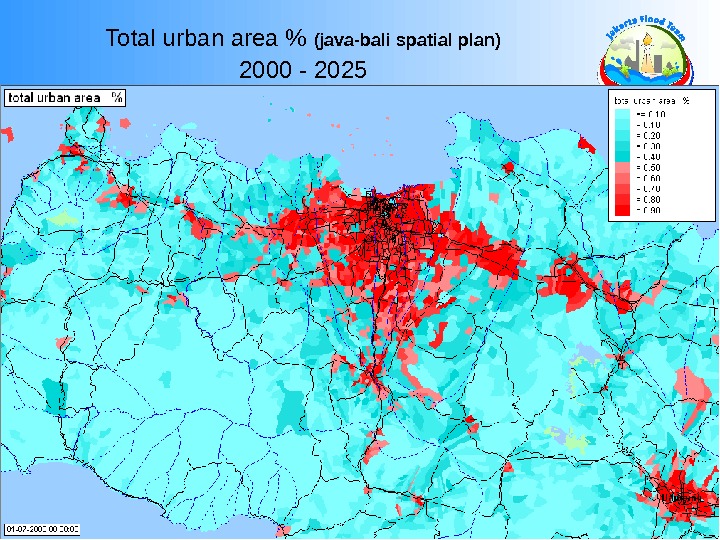  Total urban area  (java-bali spatial plan) 2000 - 2025 