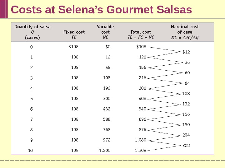Costs at Selena’s Gourmet Salsas 