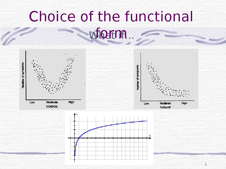 1 What if…Choice of the functional form 