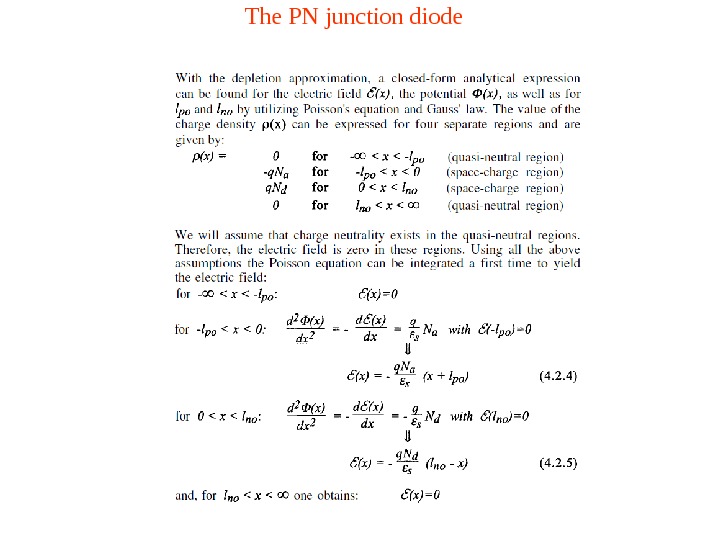 The PN junction diode 