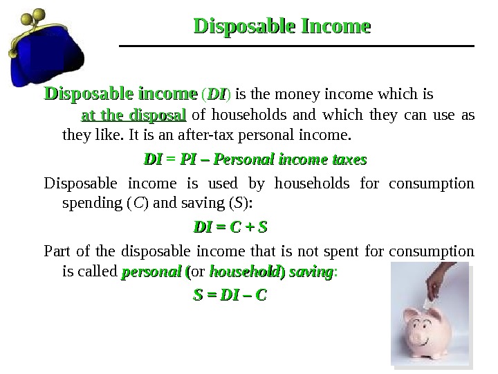 Disposable Income Disposable income ( DIDI ) is the money income which is   at