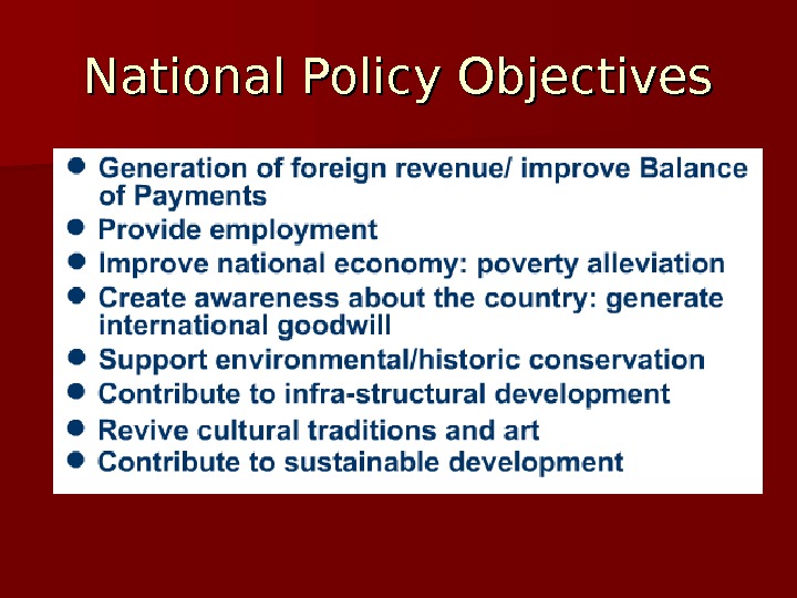   National Policy Objectives 