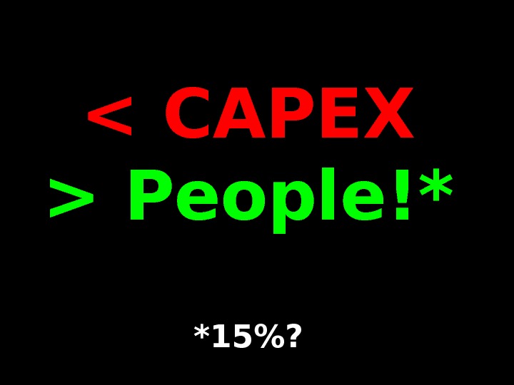  CAPEX  People!* *15? 