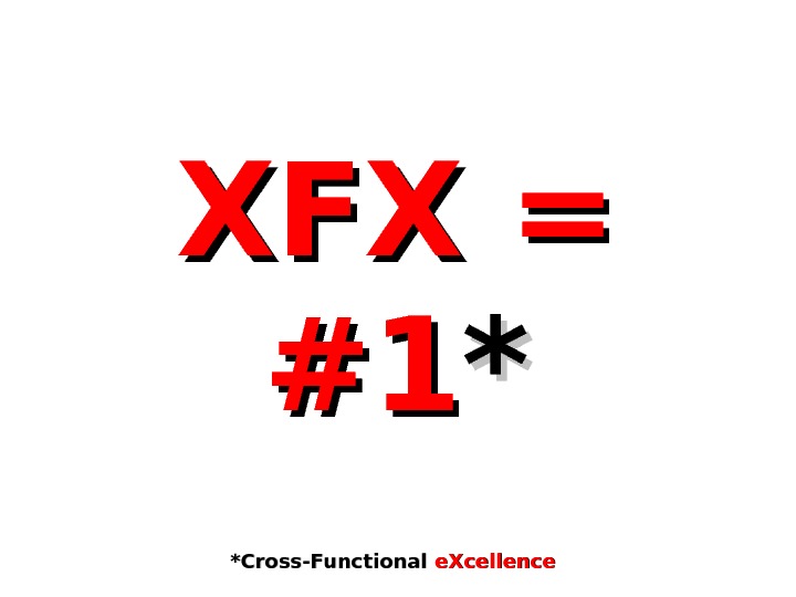 XFX = #1#1 ** *Cross-Functional e. Xcellence 