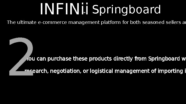 INFINii Springboard The ultimate e-commerce management platform for both seasoned sellers and beginners  You can