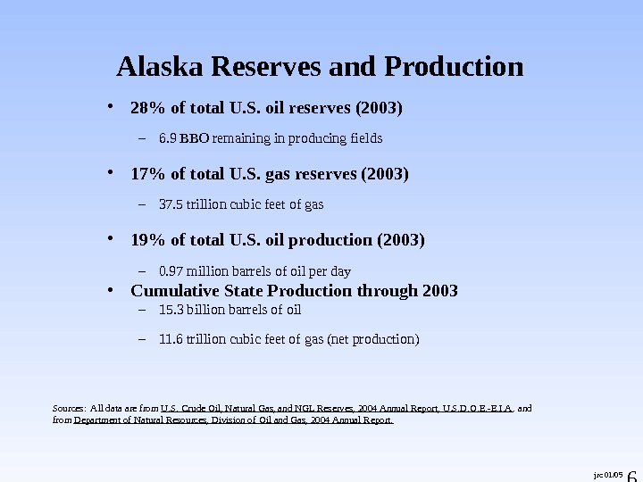 6 • 28 of total U. S. oil reserves (2003) – 6. 9 BBO remaining in