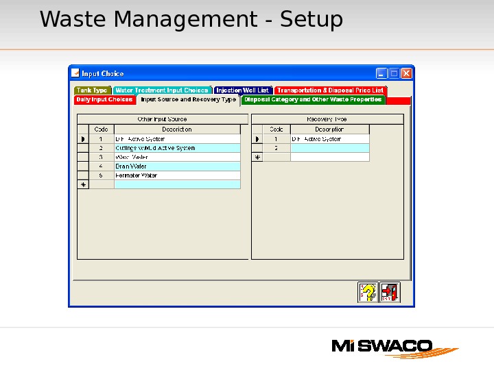 Waste Management - Setup 