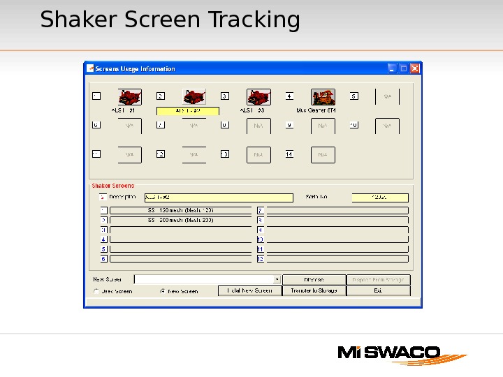 Shaker Screen Tracking 