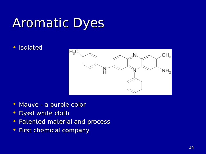 4949 Aromatic Dyes • Isolated • Mauve - a purple color • Dyed white cloth •
