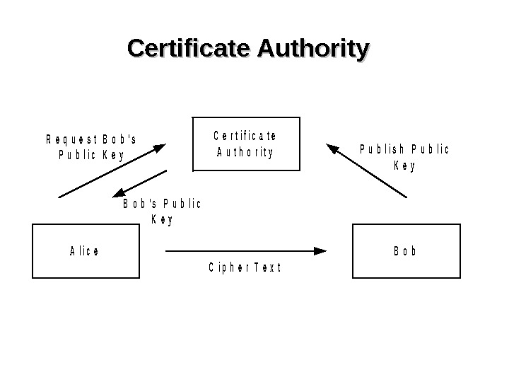 Certificate Authority. A l i c e. B o b C e r t i f