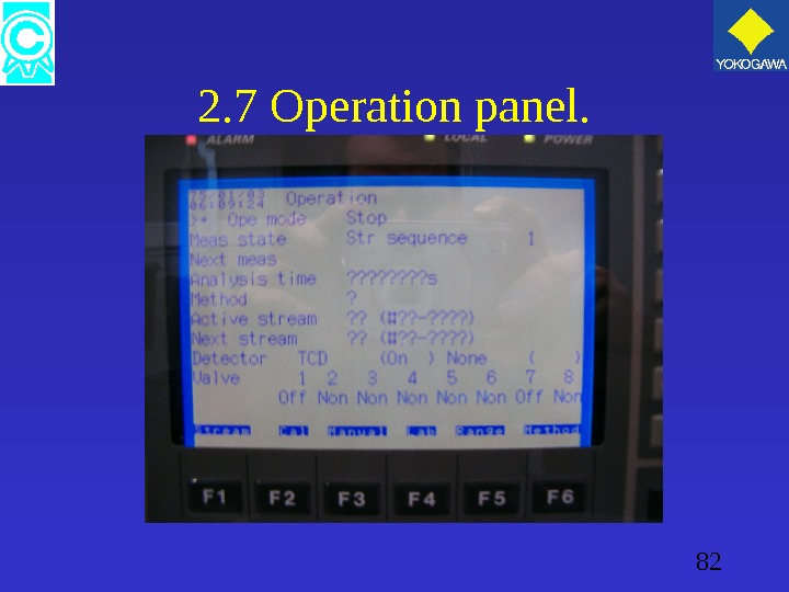 82 2. 7 Operation panel. 