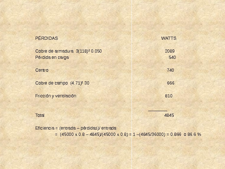 PÉRDIDAS       WATTS Cobre de armadura 3(118) ² 0. 050 
