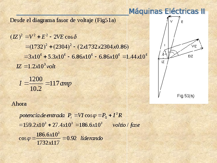 Desde el diagrama fasor de voltaje (Fig 51 a) voltx. IZ xxxxx xxx. VEEVIZ 3 66666