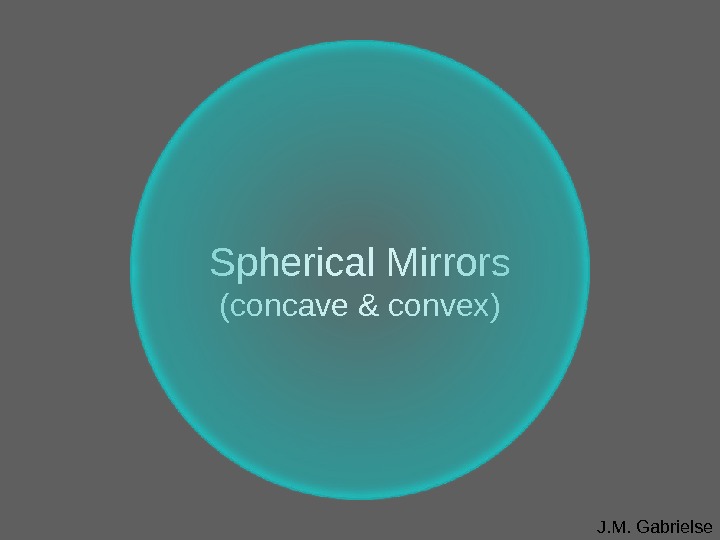 J. M. Gabrielse. Spherical Mirrors (concave & convex) 