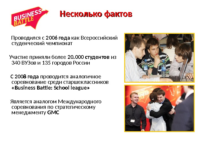 Несколько фактов  Проводился с 2006 года как Всероссийский студенческий чемпионат  Участие приняли более 20.