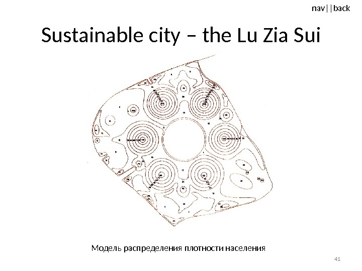 nav ||back Sustainable city – the Lu Zia Sui 41 Модель распределения плотности населения 