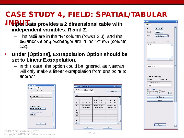  • Input Data provides a 2 dimensional table with independent variables, R and Z. –