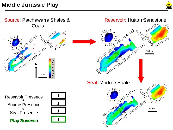 Seal:  Birkhead Formation Reservoir Presence Source Presence Seal Presence Play Success 1 1= * *Source