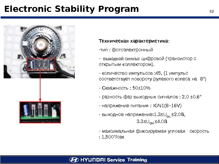 69Electronic Stability Program Техническая характеристика :  - тип :  фотоэлектронный  -  в