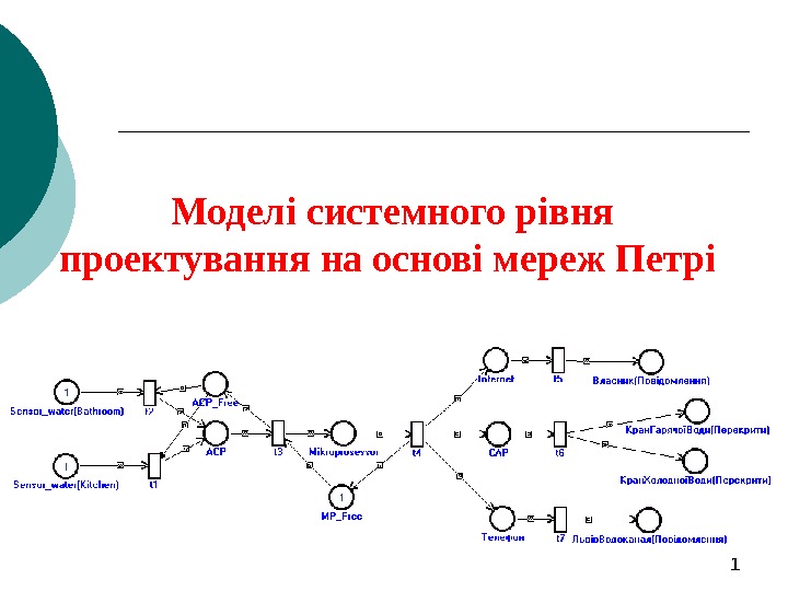   1 Моделі системного рівня проектування  на основі мереж Петрі  